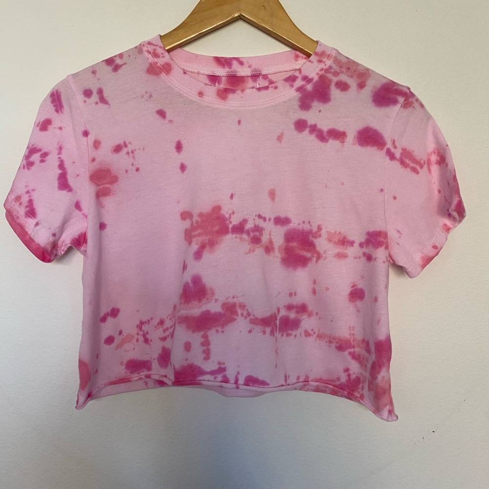 Tie dye Cropped T-shirt pink multi